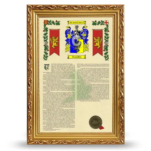 Stansdbro Armorial History Framed - Gold