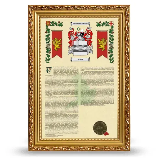 Stant Armorial History Framed - Gold