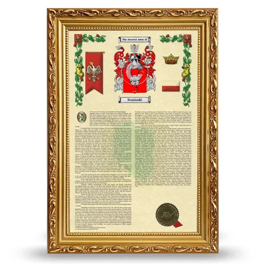 Stasinski Armorial History Framed - Gold