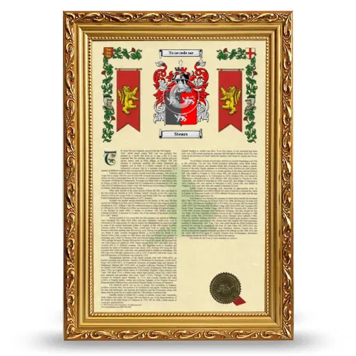 Stears Armorial History Framed - Gold