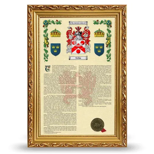 Stehn Armorial History Framed - Gold