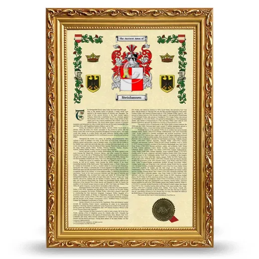 Steinhausen Armorial History Framed - Gold