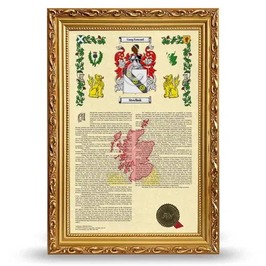 Sterlink Armorial History Framed - Gold
