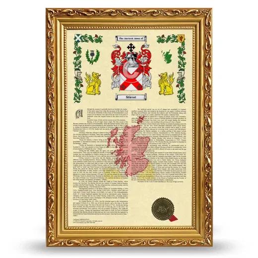 Stirrat Armorial History Framed - Gold