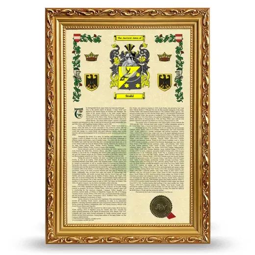 Stohl Armorial History Framed - Gold