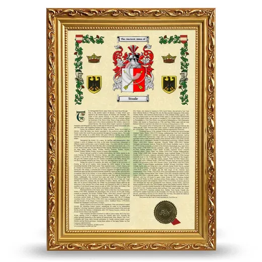 Strale Armorial History Framed - Gold