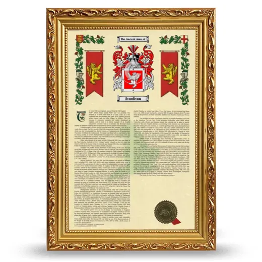 Sturdivan Armorial History Framed - Gold