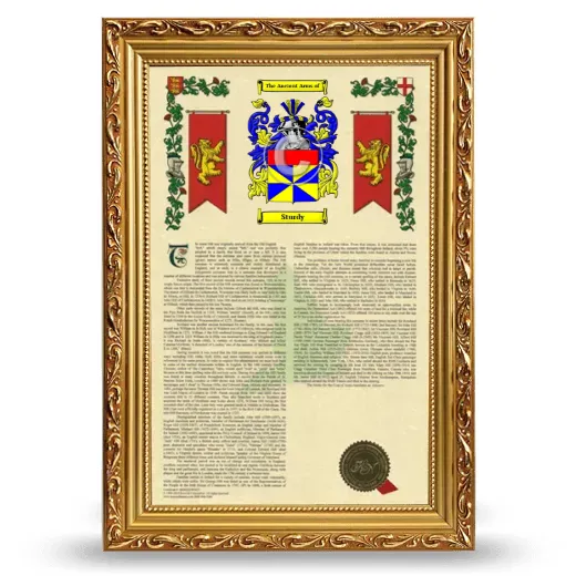 Sturdy Armorial History Framed - Gold