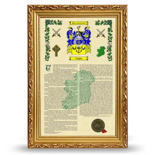 Suppas Armorial History Framed - Gold