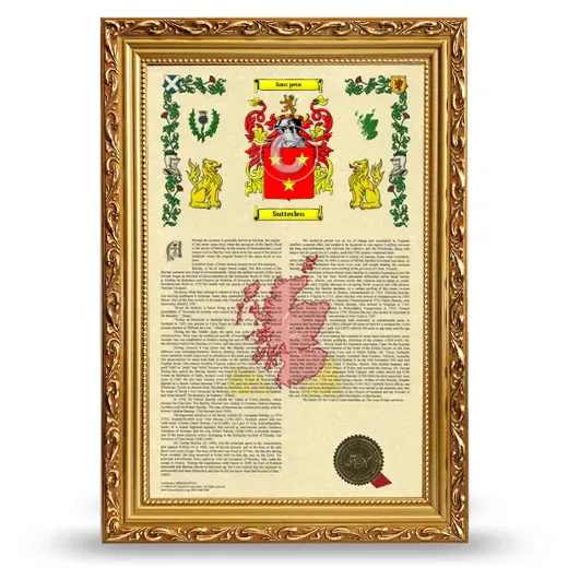 Sutterlen Armorial History Framed - Gold