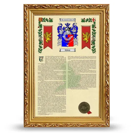 Sybray Armorial History Framed - Gold