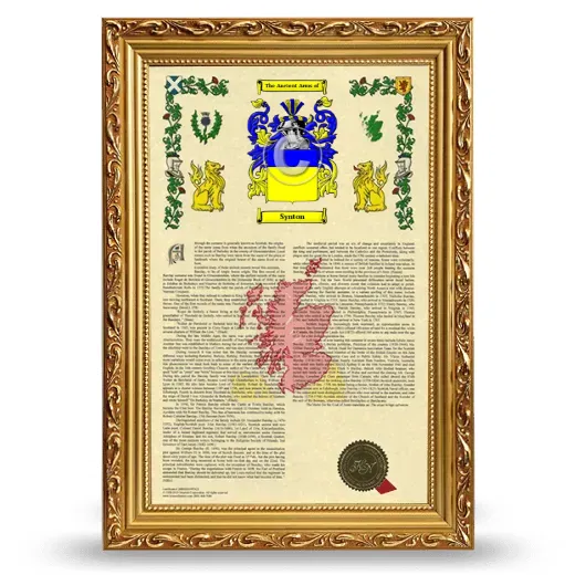 Synton Armorial History Framed - Gold