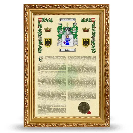 Tabert Armorial History Framed - Gold