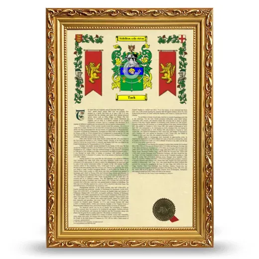 Tack Armorial History Framed - Gold