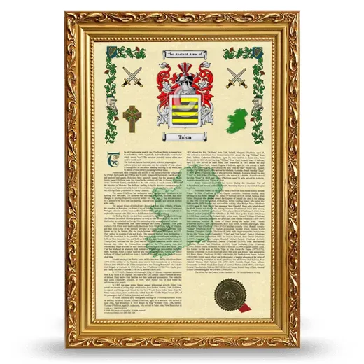 Talon Armorial History Framed - Gold