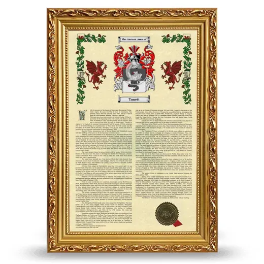 Tanett Armorial History Framed - Gold