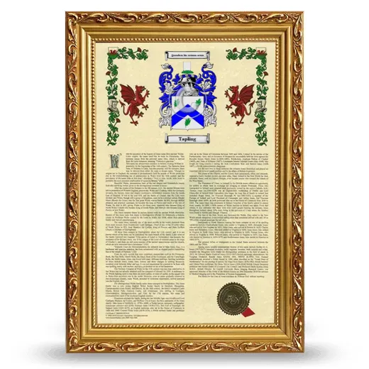 Tapling Armorial History Framed - Gold