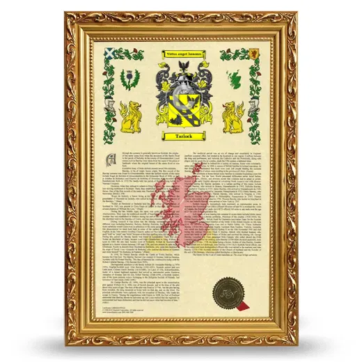 Tarlock Armorial History Framed - Gold