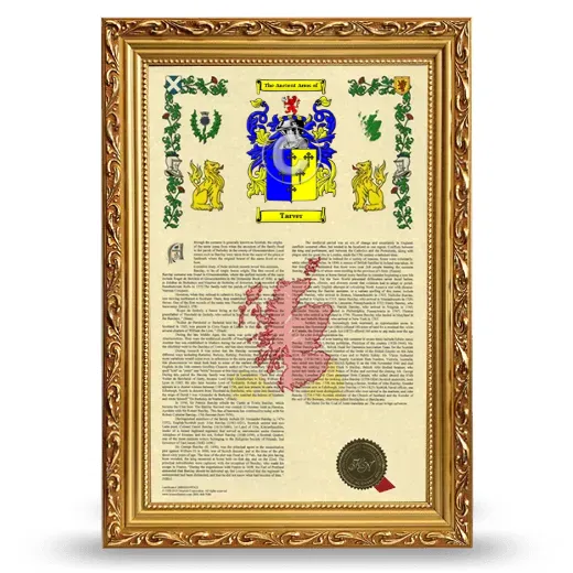 Tarver Armorial History Framed - Gold