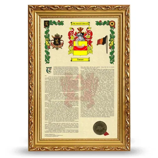 Tassot Armorial History Framed - Gold