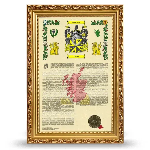 Tauer Armorial History Framed - Gold
