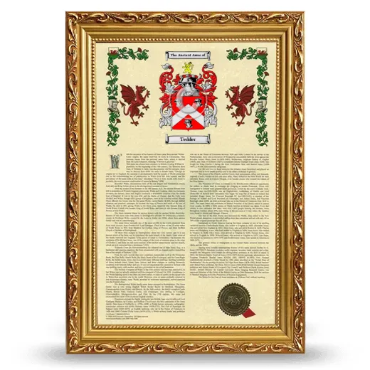 Tedder Armorial History Framed - Gold