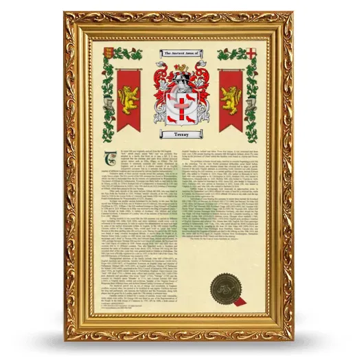 Terray Armorial History Framed - Gold