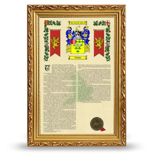 Terton Armorial History Framed - Gold