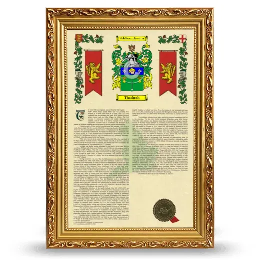 Thackrah Armorial History Framed - Gold