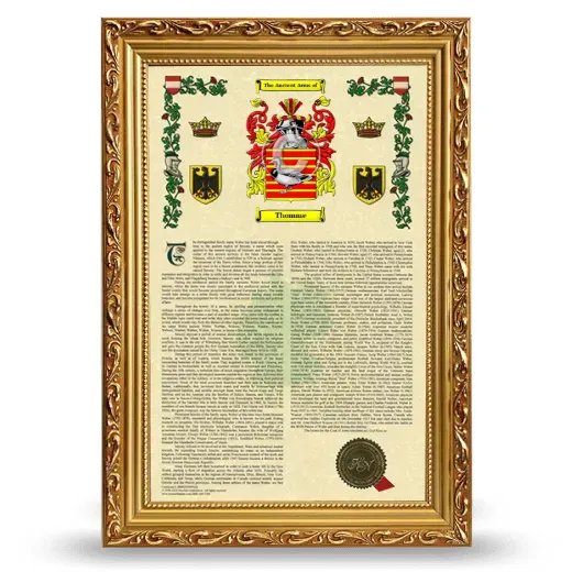Thomme Armorial History Framed - Gold
