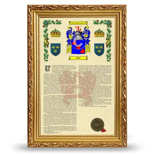 Thor Armorial History Framed - Gold