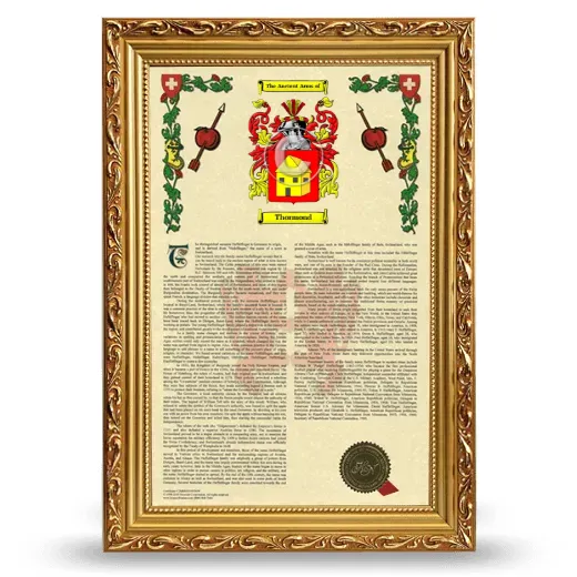 Thormond Armorial History Framed - Gold