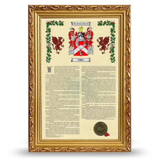 Tidder Armorial History Framed - Gold