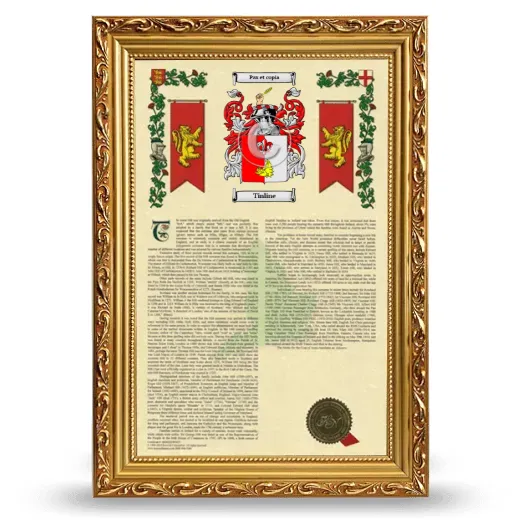 Tinline Armorial History Framed - Gold