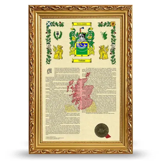 Tolsint Armorial History Framed - Gold