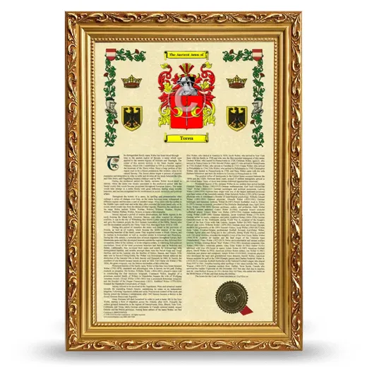 Toren Armorial History Framed - Gold