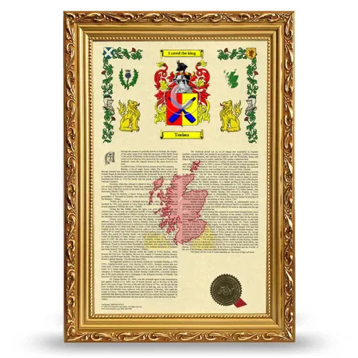Torian Armorial History Framed - Gold