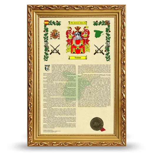 Tormo Armorial History Framed - Gold
