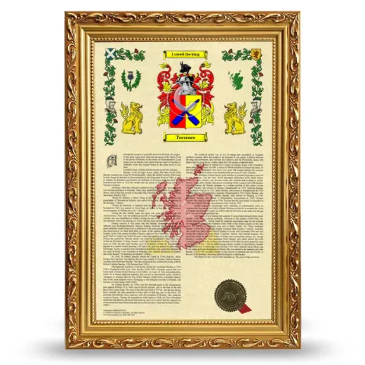 Torrence Armorial History Framed - Gold