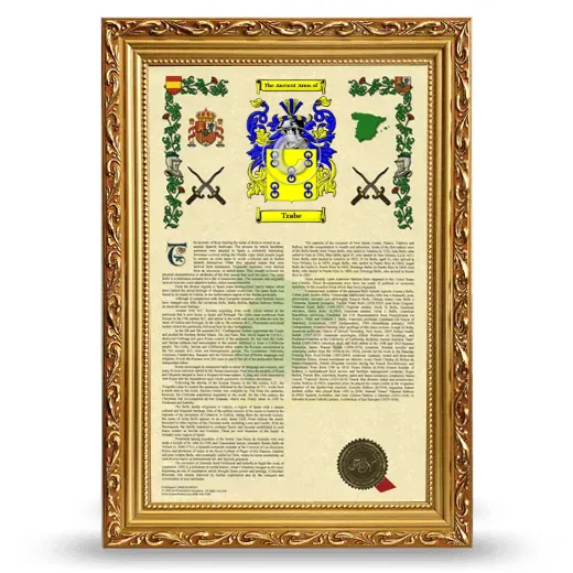 Trabe Armorial History Framed - Gold