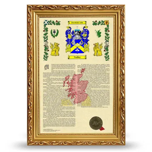 Trallay Armorial History Framed - Gold