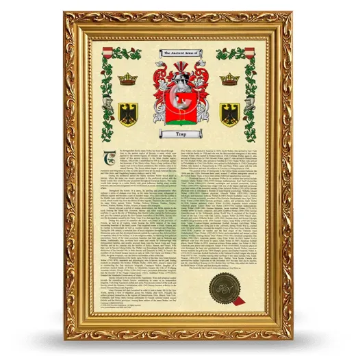 Trap Armorial History Framed - Gold