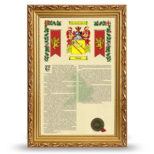 Trasey Armorial History Framed - Gold