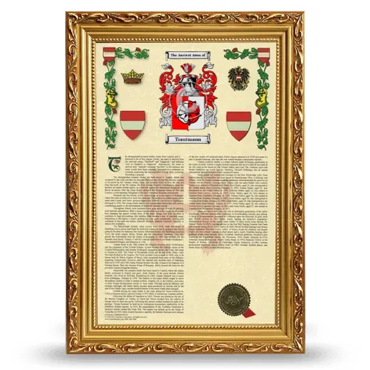 Trautmann Armorial History Framed - Gold