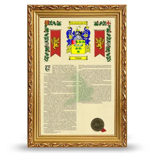 Treton Armorial History Framed - Gold