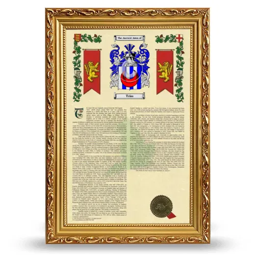 Trim Armorial History Framed - Gold