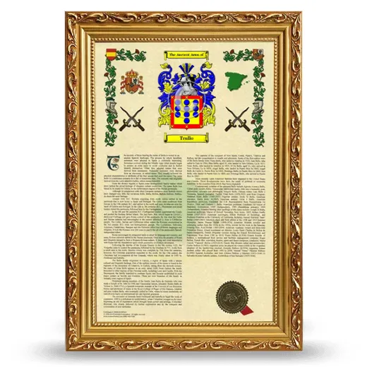 Trullo Armorial History Framed - Gold