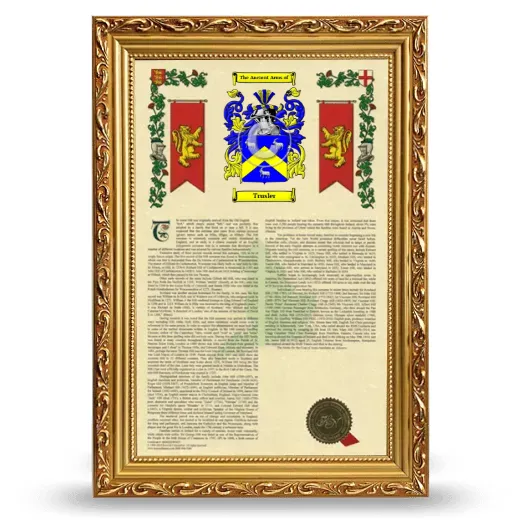 Trusler Armorial History Framed - Gold
