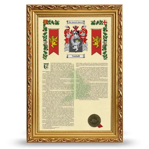 Twichell Armorial History Framed - Gold