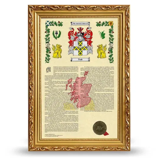 Twit Armorial History Framed - Gold
